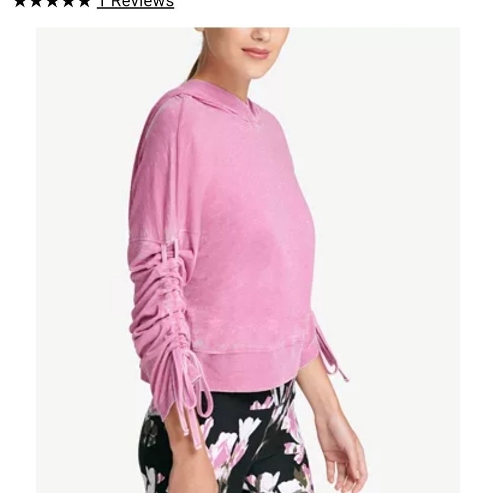 DKNY Sport Relaxed Cinch-Sleeve Hoodie